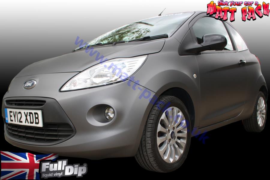 matt-pack ford ka spray wrap in fulldip metallic blue - matte finish