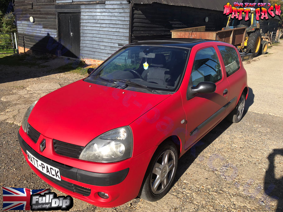 clio spray wrapped in fulldip cherry red at matt-pack