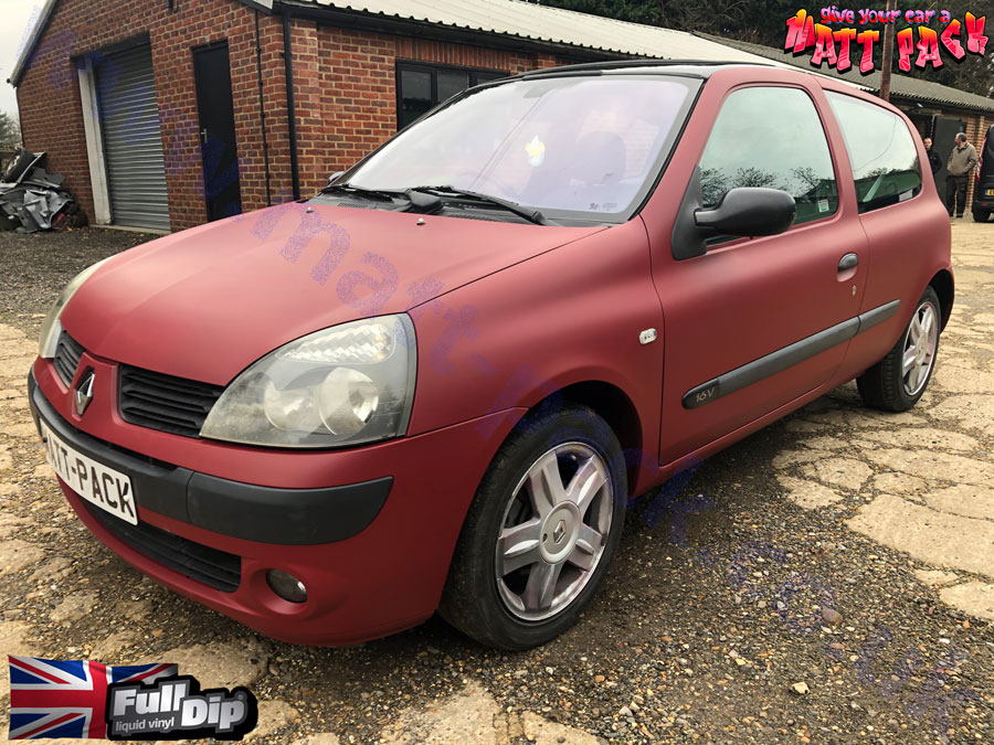 clio spray wrapped in fulldip cherry red at matt-pack