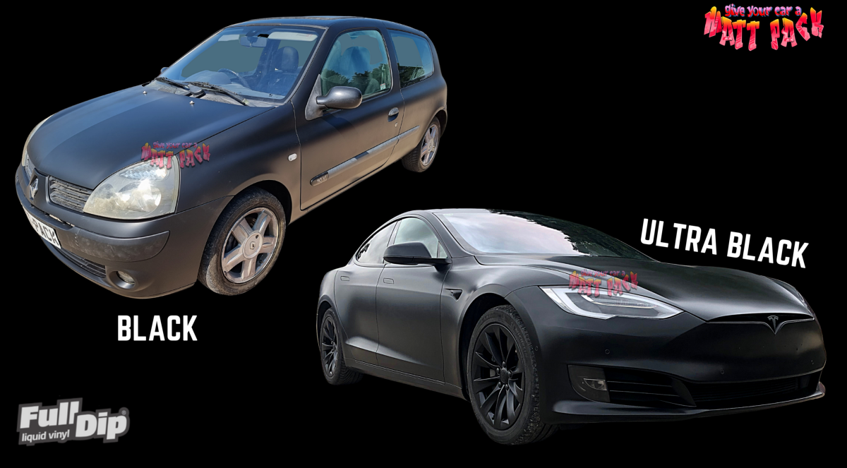 Ultra Black, Black Hole, Shadow Black, VS, Comparison, Black, AutoFlex Express™ AFX, FullDip, Genuine USA Plasti Dip, Sprayable Paint, Peelable Paint, Spraywrap, PlastiDip, Gloss, Matte, Satin