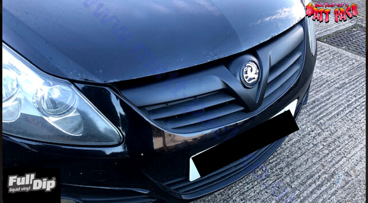 Black, De-chrome, Blacked out, Front, Grill, Badge, AutoFlex Express™ AFX, FullDip, Genuine USA Plasti Dip, Sprayable Paint, Peelable Paint, Spraywrap, PlastiDip, Gloss, Matte, Satin